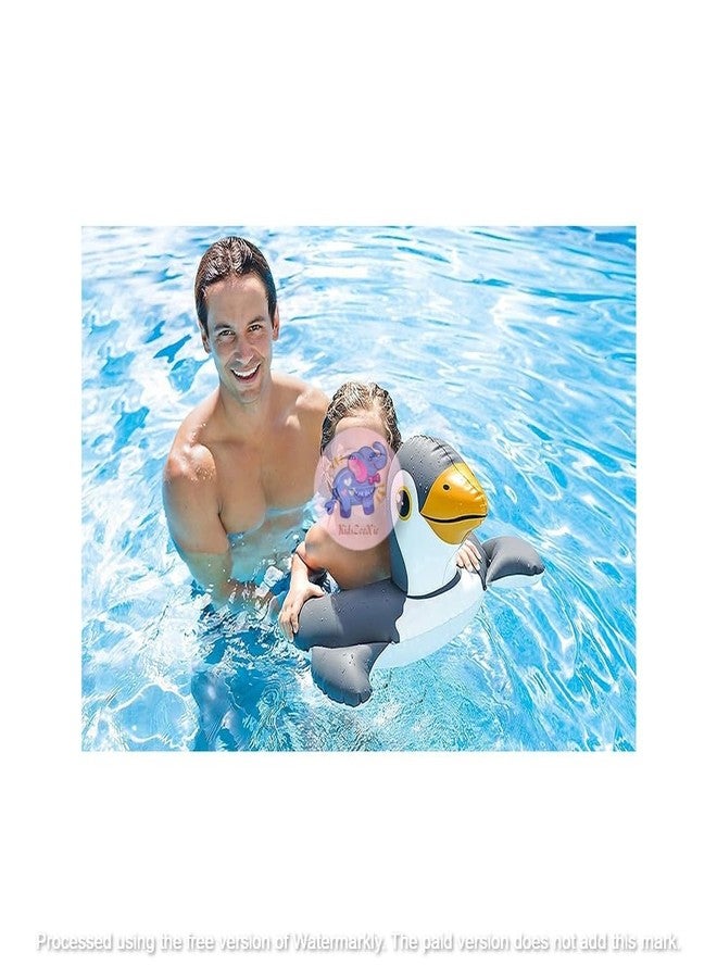 KidsZeeNie® Inflatable Swimming Ring for Toddler | Beginner Swim Trainer Floater for Kids (Ages 3-6) | Anti-Flip Pool Tube for Water Play| Summer Fun, Beach & Pool Parties Floater(33IN) (Penguin) - Image 2